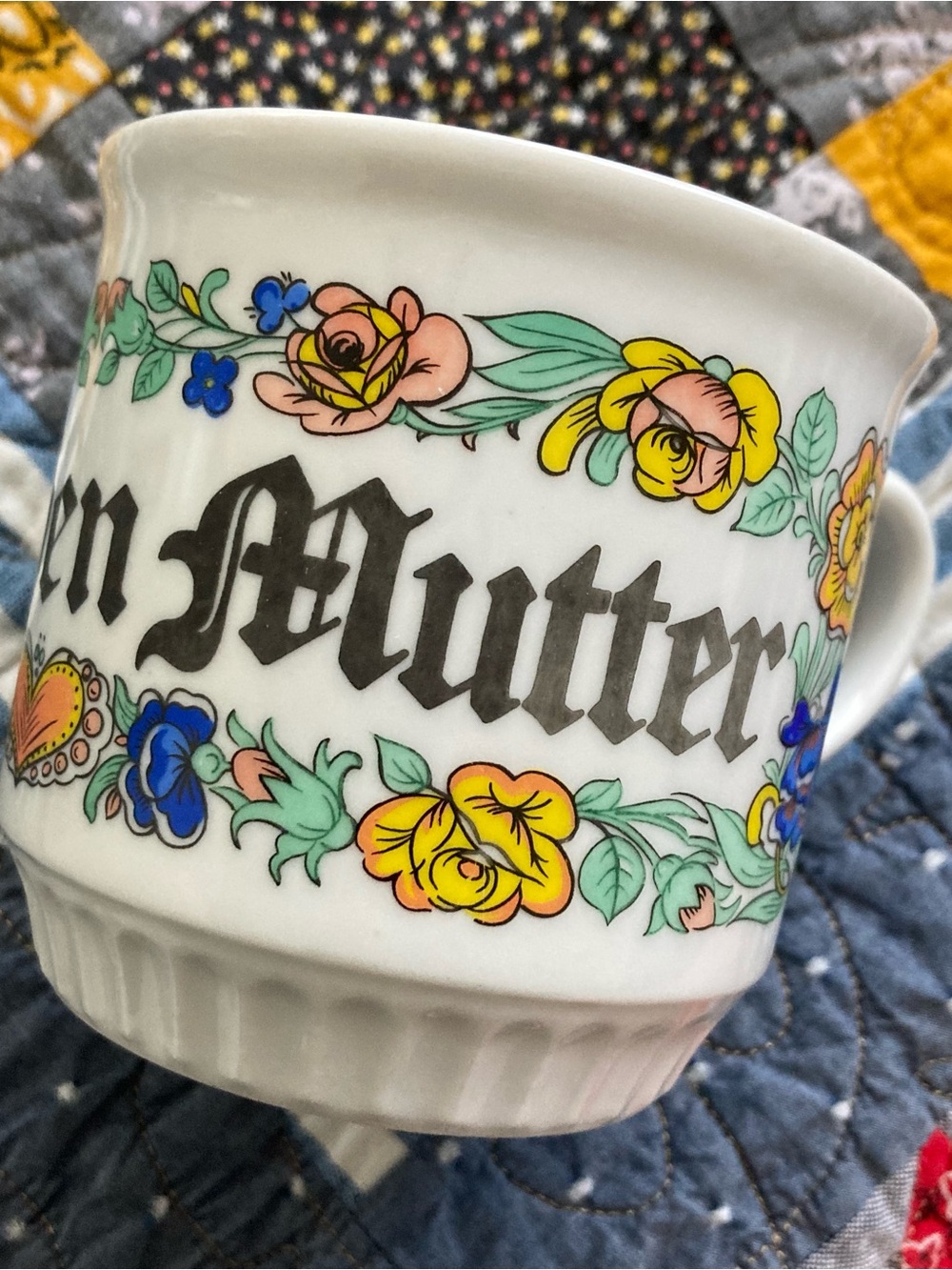Vintage German Coffee Cup Floral Der lieben Mutter / Mother Dear